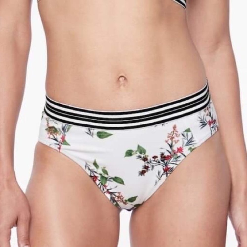 Athleta White Floral Gold Coast Bottoms Sz M